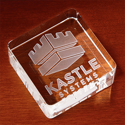 3D Crystal Square Paperweight - Large - 3D Laser